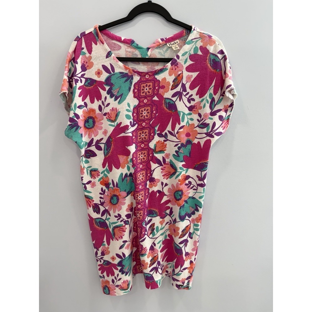 Hatley Cotton Linen Dress Small Relaxed Fit Casual Coastal Cottagecore Style - Picture 3 of 8